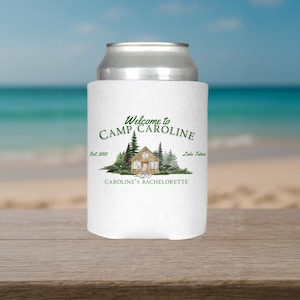 Camp Bachelorette Party Can Cooler: Rustic Bridal Cabin Weekend