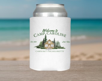 Camp Bachelorette Party Can Cooler: Rustic Bridal Cabin Weekend