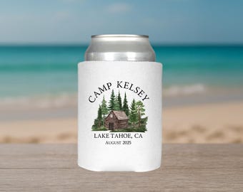 Camp Bachelorette Party Can Cooler: Rustic Bridal Cabin Weekend