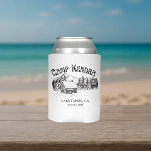 Camp Bachelorette Party Can Cooler: Rustic Bridal Cabin Weekend