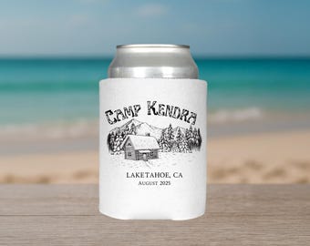 Camp Bachelorette Party Can Cooler: Rustic Bridal Cabin Weekend