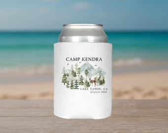 Camp Bachelorette Party Can Cooler: Rustic Bridal Cabin Weekend