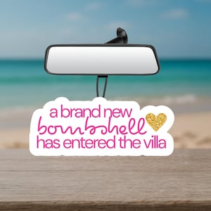 Island Summer Love Car Air Freshener • A Brand New Bombshell Has Entered the Villa Gift • Glitter Heart Accessory • Reality TV Fan Gift