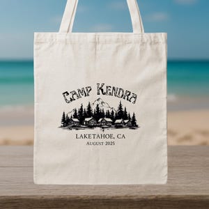 Camp Bachelorette Tote Bag - Rustic Cabin Bachelorette Party Favor - Outdoor Bridal Party Gift Bag - Camping Bach Weekend Tote
