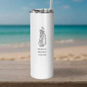 Golfer Gift Tumbler – Funny Golf Travel Coffee Cup, Golf Gift for Him or Her, Stainless Steel Golf Cart Drinkware, Golf Lover Birthday Gift