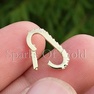 Oval Shape Push Lock Clasp Finding 14K Solid Gold Jewelry Diamond Accessories and Components Necklace Enhancer