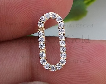 Cierre de diamantes de oro amarillo de 14 quilates, realzador de collar