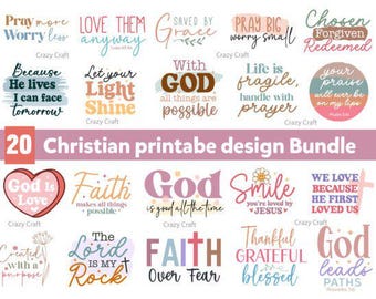 Christliche SVG-Bundle, religiöse Schriftdesigns (20 Dateien)