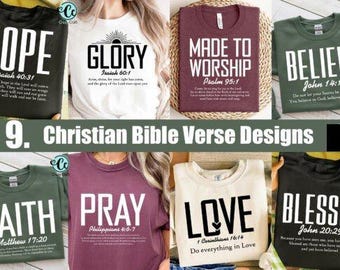 Bibel Vers SVG PNG Bundle Druck für T-Shirts
