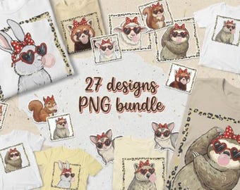 Valentine PNG Bundle: Herz Sonnenbrille, Kaugummi