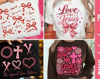 Rosa Valentinstag PNG Bundle