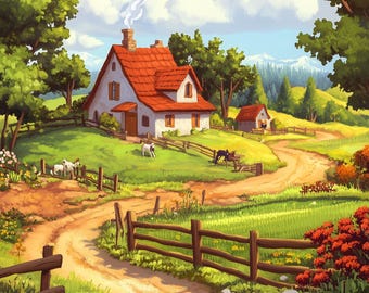 Ländliche Szenen zum Ausmalen für Kinder und Erwachsene