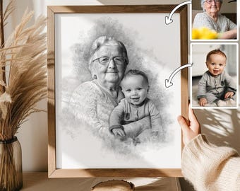 Realistische Fotozusammenführung • Fügen Sie dem Bild einen geliebten Menschen hinzu • Benutzerdefiniertes Trauerporträt • Kombinieren Sie Fotos