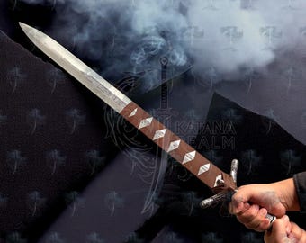 Espada de la Gran Luz de Luna de Bloodborne: espada plateada para cosplay, decoración de jugador, fantasía, espada de alma dividida, Darksouls, regalo de Navidad para él.