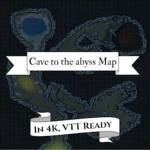 Battlemap ondergrondse grot: kaart voor D&D, Pathfinder en andere fantasy-TTRPG's - VTT-gereed - 4K-raster en rasterloos