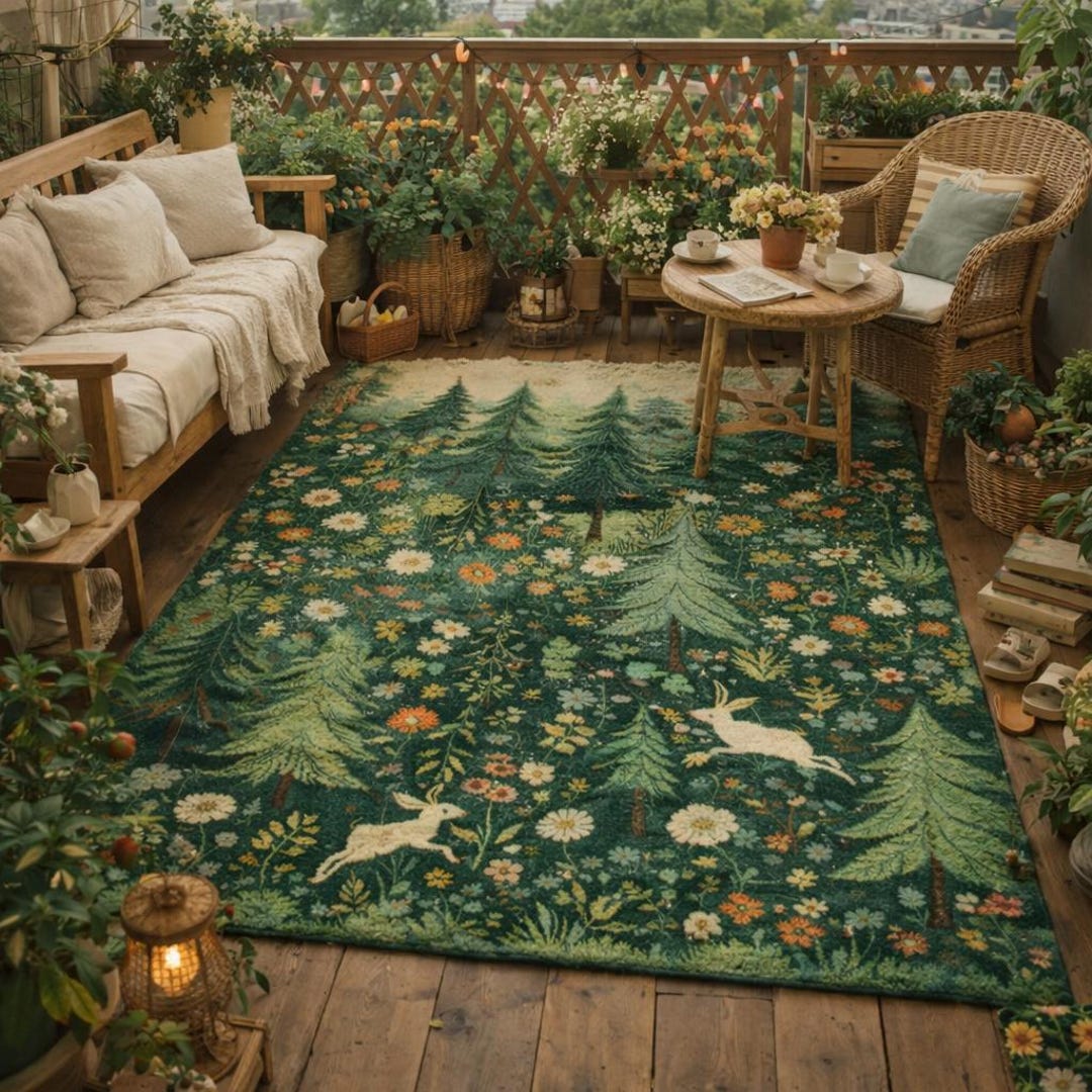 Enchanted Rug Texture Enchanted Forest Balcony Rug Scene - Etsy