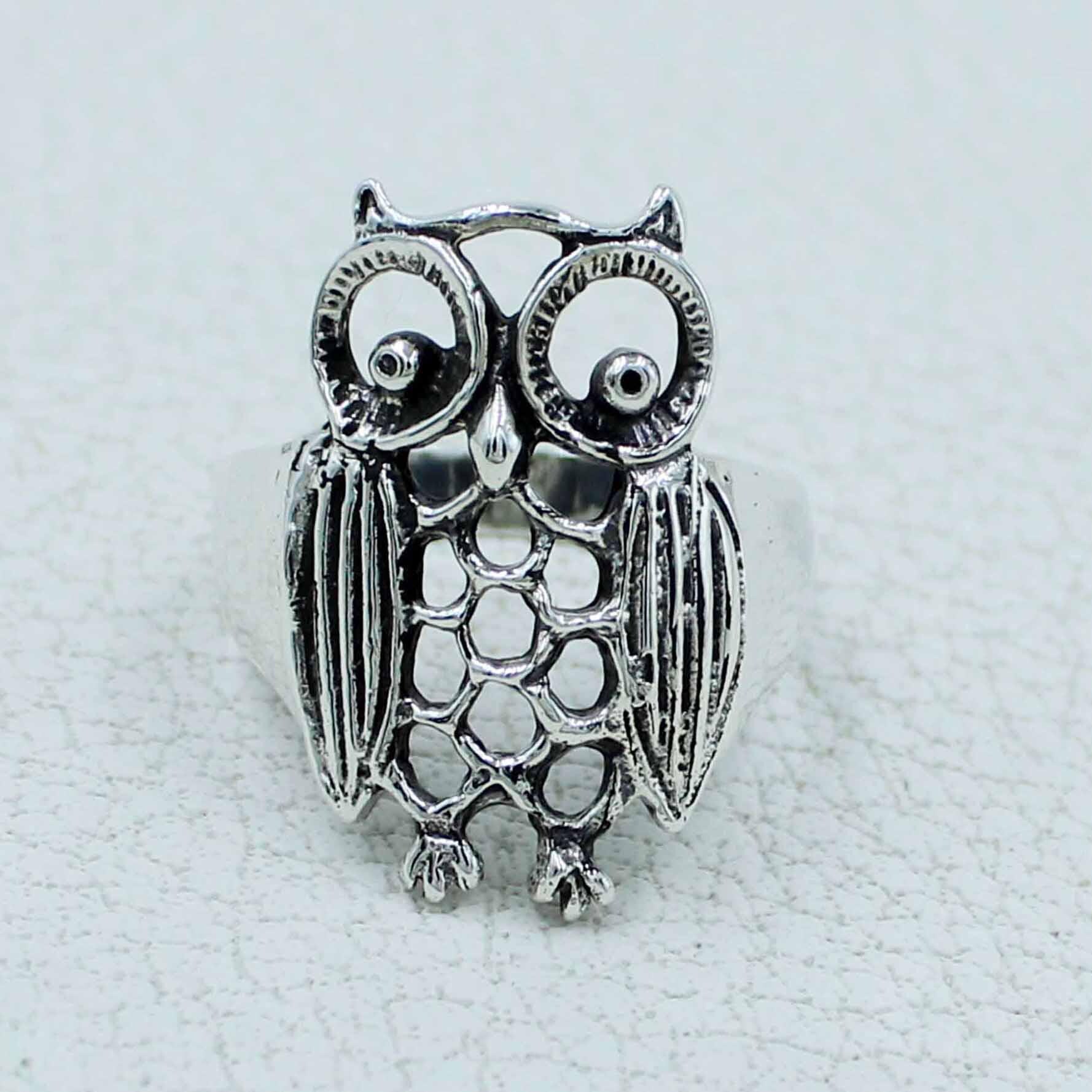 Sterling Silver Owl Ring – Vintage Boho Animal Jewelry