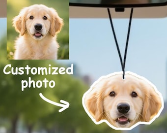 Désodorisant personnalisé avec photo d'animal de compagnie pour voiture, décoration personnalisée pour chien/chat, parfums en option