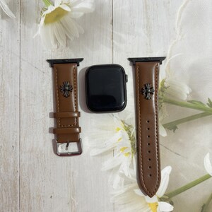leather Cross flower Wrist Watch, Punk Watch Strap, Cross style Design,Leather Apple Watch Strap Series, Apple Watch para hombre y mujer