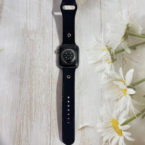 Black Apple Watch Band,Unique iWatch Band,Black Rubber Strap for Fashion - Forward iWatch Users,Edgy Smartwatch Strap