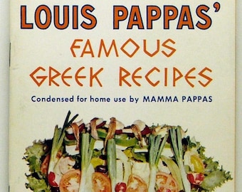 Louis Pappas' Famous Greek Recipes Tarpon Springs Florida 1965