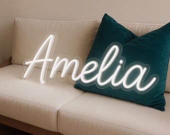 Letrero de neón personalizado con nombre: decoración infantil