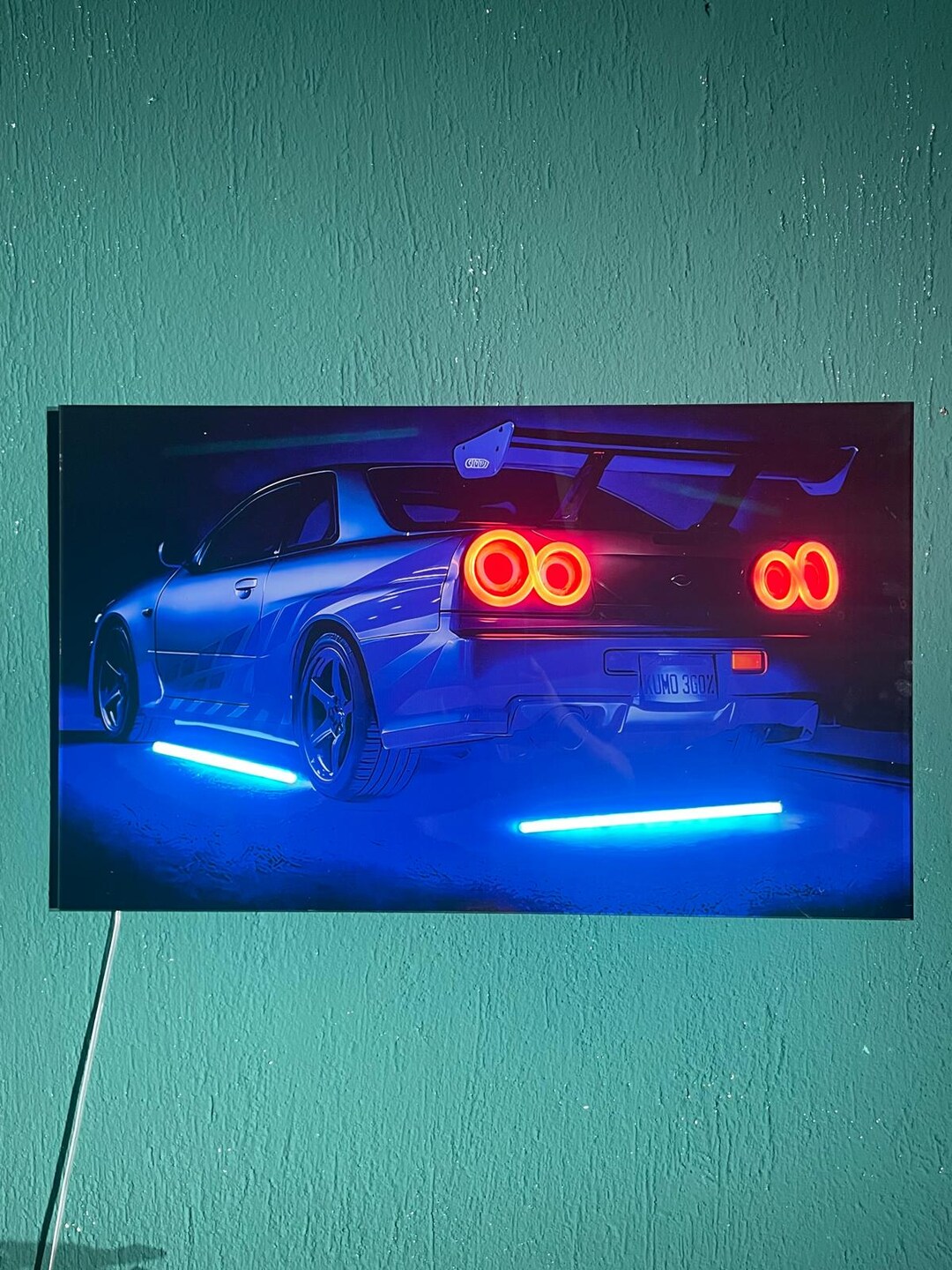 Night Drive LED Car Wall Art – Neon Backlit Sports Car Plexiglass Sign ...