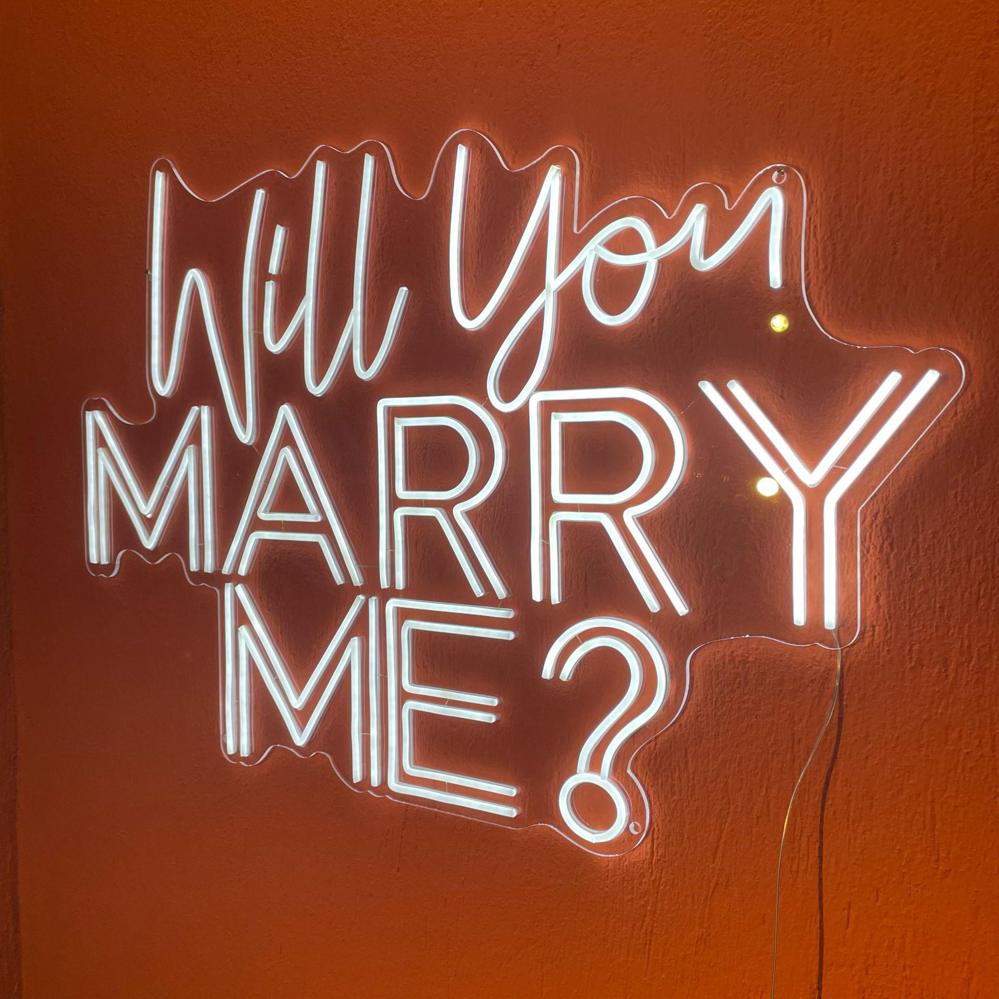結婚してくれますか？」ネオンサイン：LED婚約プロポーズ 