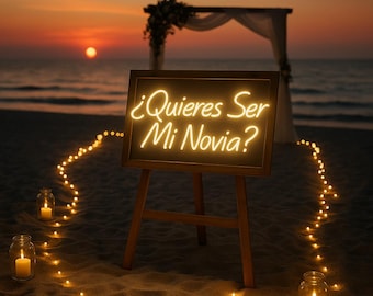 Quieres Ser Mi Novia Neon Sign: Spanish Proposal LED Light