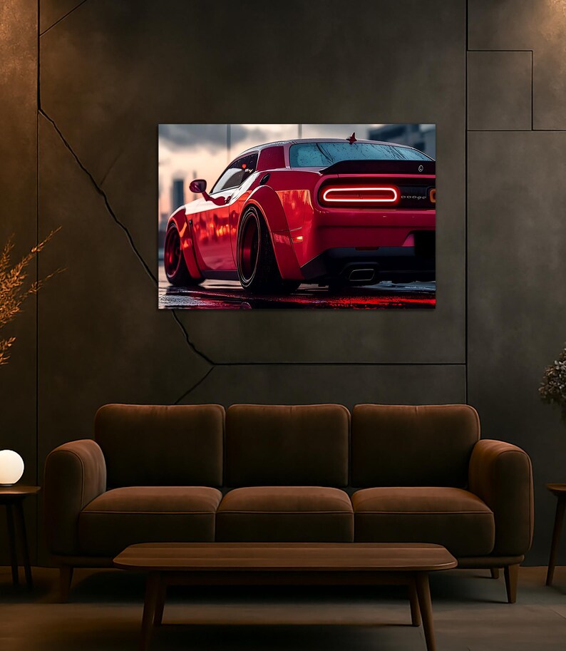 Automotive Poster With Neon Lights, Acrylic LED Wall Art, Custom ...