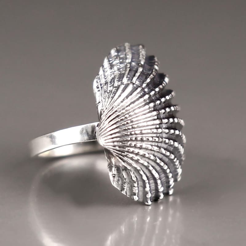 Silver Shell Ring Silver Seashell Ring - Etsy