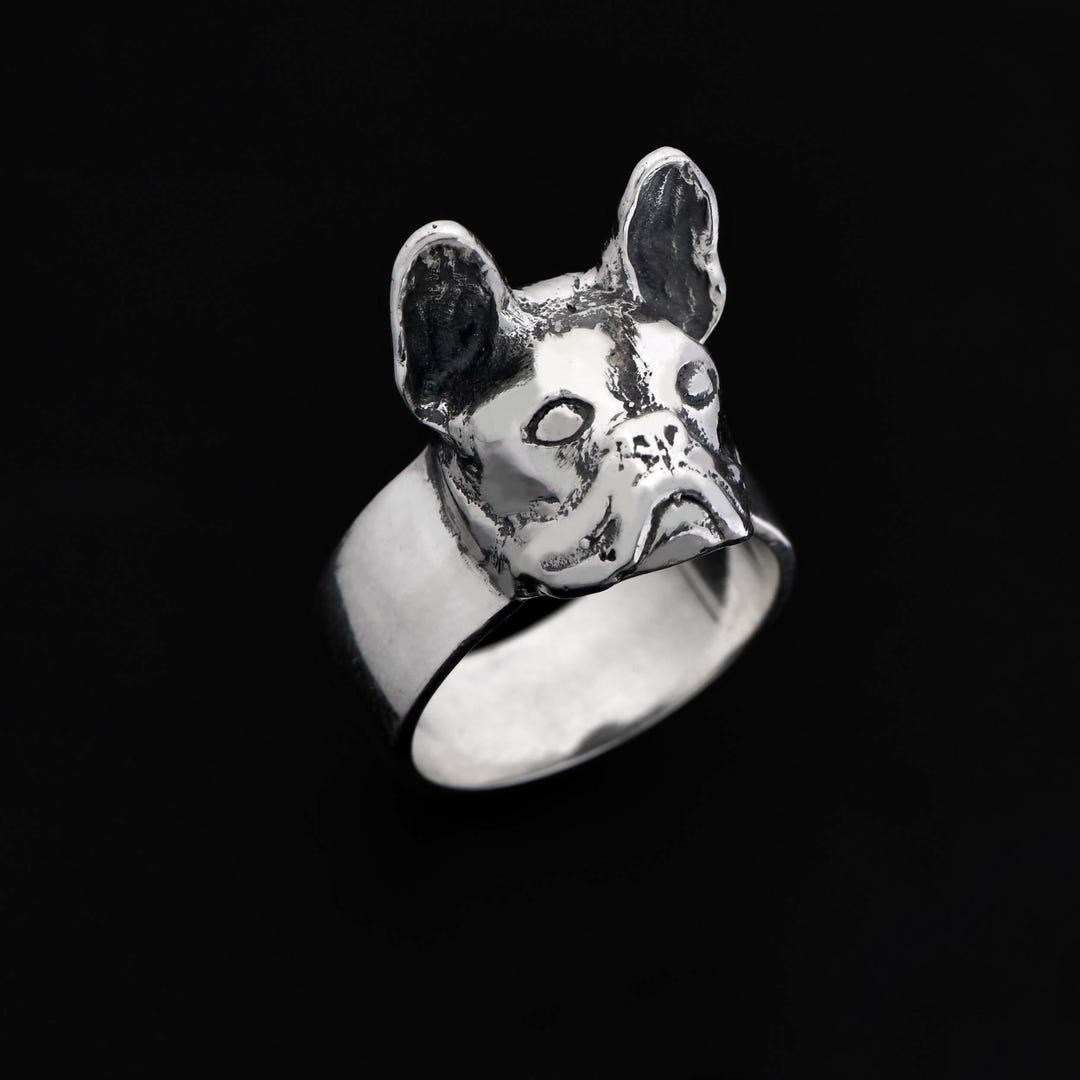 French Bulldog Ring Sterling Silver • Dog Lover Gift • Frenchie Jewelry ...
