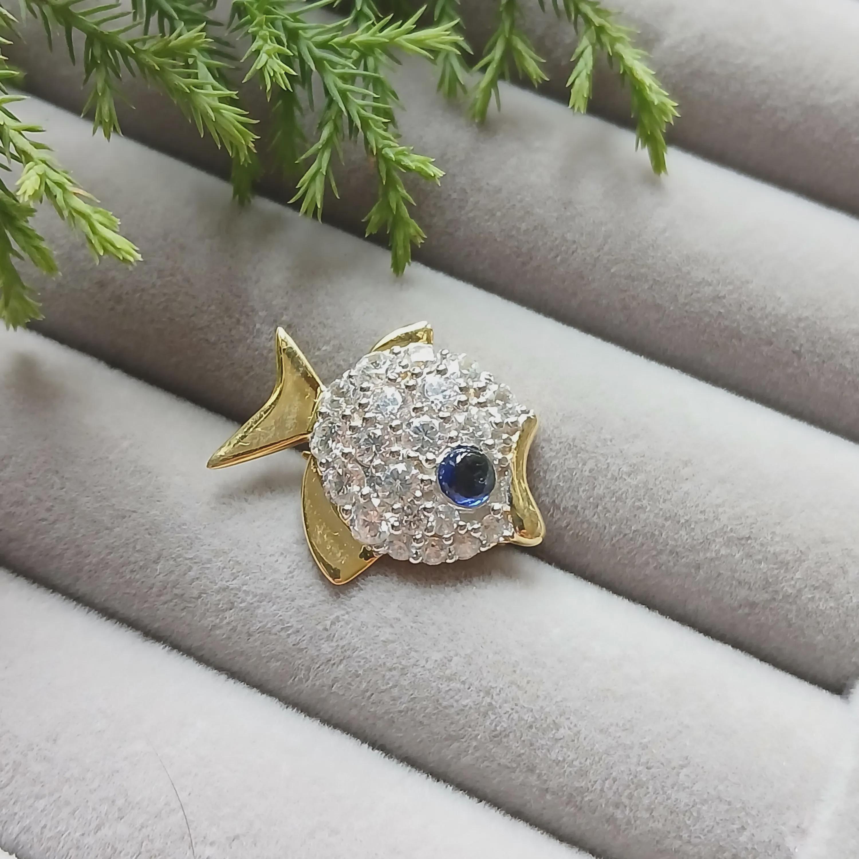 Broche Ancienne Poisson N460 - Bijou Vintage De Collection