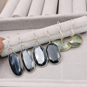 Sterling Silver Gemstone Earrings Set: Handmade Boho Jewelry