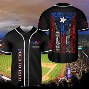 Puerto Rico Baseball Jersey Custom Name Shirt Boricua Pride Gift