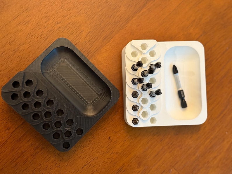Small Rectangular Bit Case 3D Printed Hex Bit Organizer With Side Cubby - Desk & Drawer Storage - Etsy