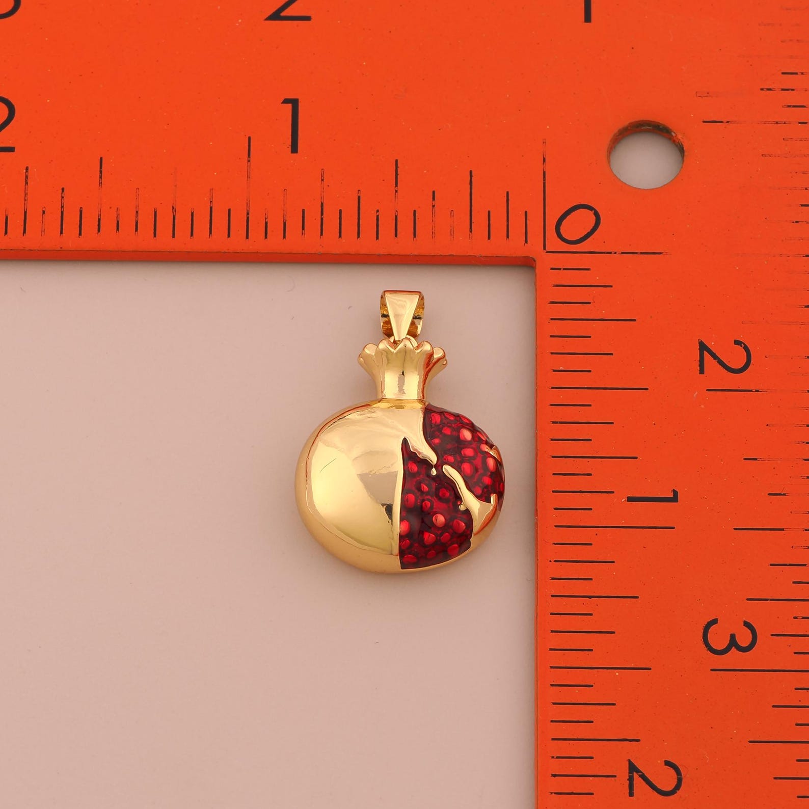 18K Gold Filled Pomegranate Charms,gold Enamel Fruit Pendant for DIY ...