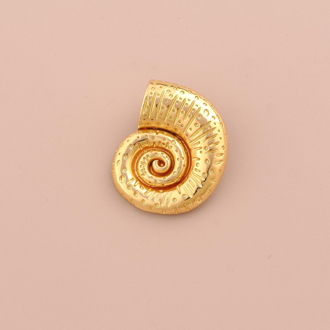 Snail Shell Rings 18K Gold Filled Snail Shell Charms,gold Shell Pendant for DIY Jewelry ...