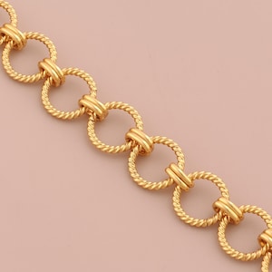 1 Meter 18K Gold Filled Twist Chains,Gold Semi Finished Chains for DIY Jewelry Making Supply
