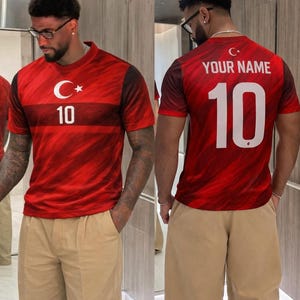 Personalized Turkiye Soccer Fan 3D T-Shirt, Turkey Custom Name Number Football Jersey Red Top, Jersey For Supporters