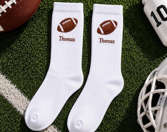 Custom Sport Embroidered Socks, Football Embroidered Socks, Personalized Football Socks, Softball Dad Gift
