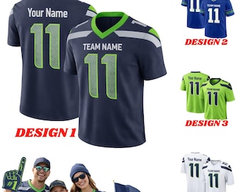Personalized Seattle Football Famous Team Uniform Jersey For Adults And Kids, Seattle City Skyline Shirt, Seattle Football Fan Shirt