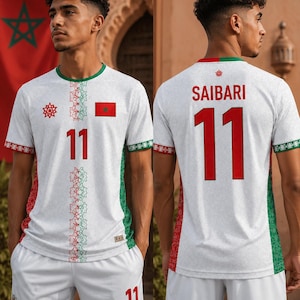 Morocco Jersey Gift for Fan, Matching Couple Soccer Shirts, Retro Moroccan Football Top, Maroc Graphic Tee, Unisex Soccer Jersey