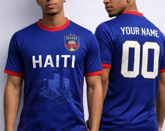 Maillot 3D de fan de football d'Haïti, t-shirt personnalisé de fan de football d'Haïti