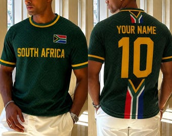 Personalized South Africa Soccer Jersey with Name and Number, South Africa Football Fan Shirt, Jersey For Supporters