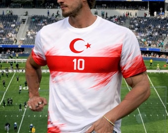 Personalized Turkiye Soccer Fan 3D T-Shirt, Turkey Custom Name Number Football Jersey Red Top, Jersey For Supporters