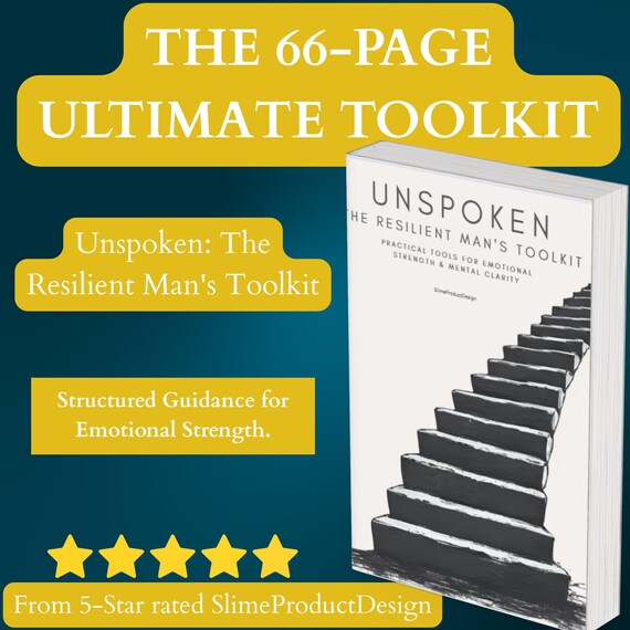 66-Page Men's Anxiety & Stress Relief Workbook | Emotional Resilience Toolkit | Self-Care Guide for Men