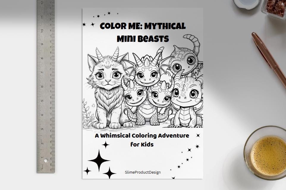 Mythical Mini Beasts Coloring Book PDF | 25 Cute Fantasy Creatures to ...