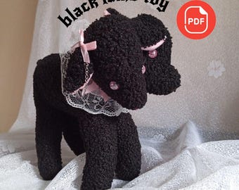 Two-Headed Lamb Plush Sewing Pattern, Black Boucle Amigurumi (PDF Pattern)