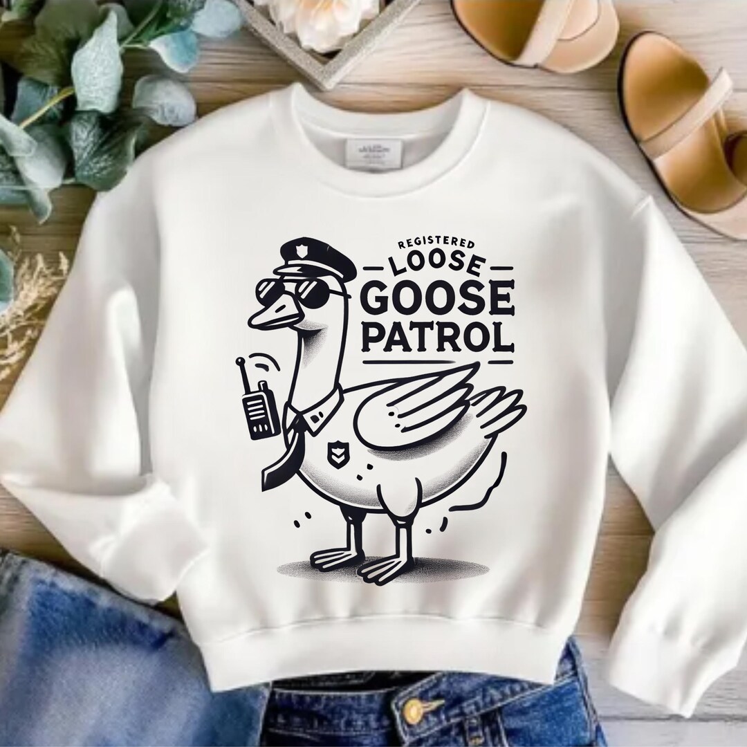 Loose Goose Patrol Police Goose Graphic – Funny Cartoon Goose in ...